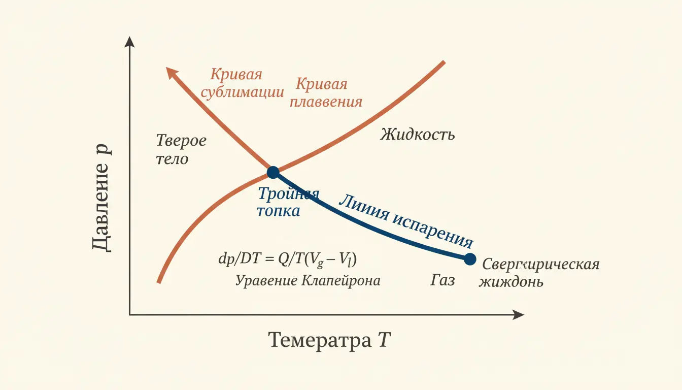 Уравнение Клаузиуса-Клапейрона: фазовый переход