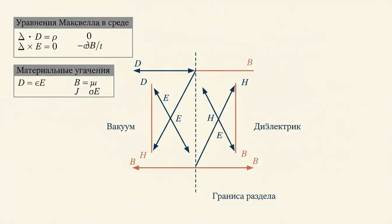 Уравнения Максвелла в среде: материальные уравнения
