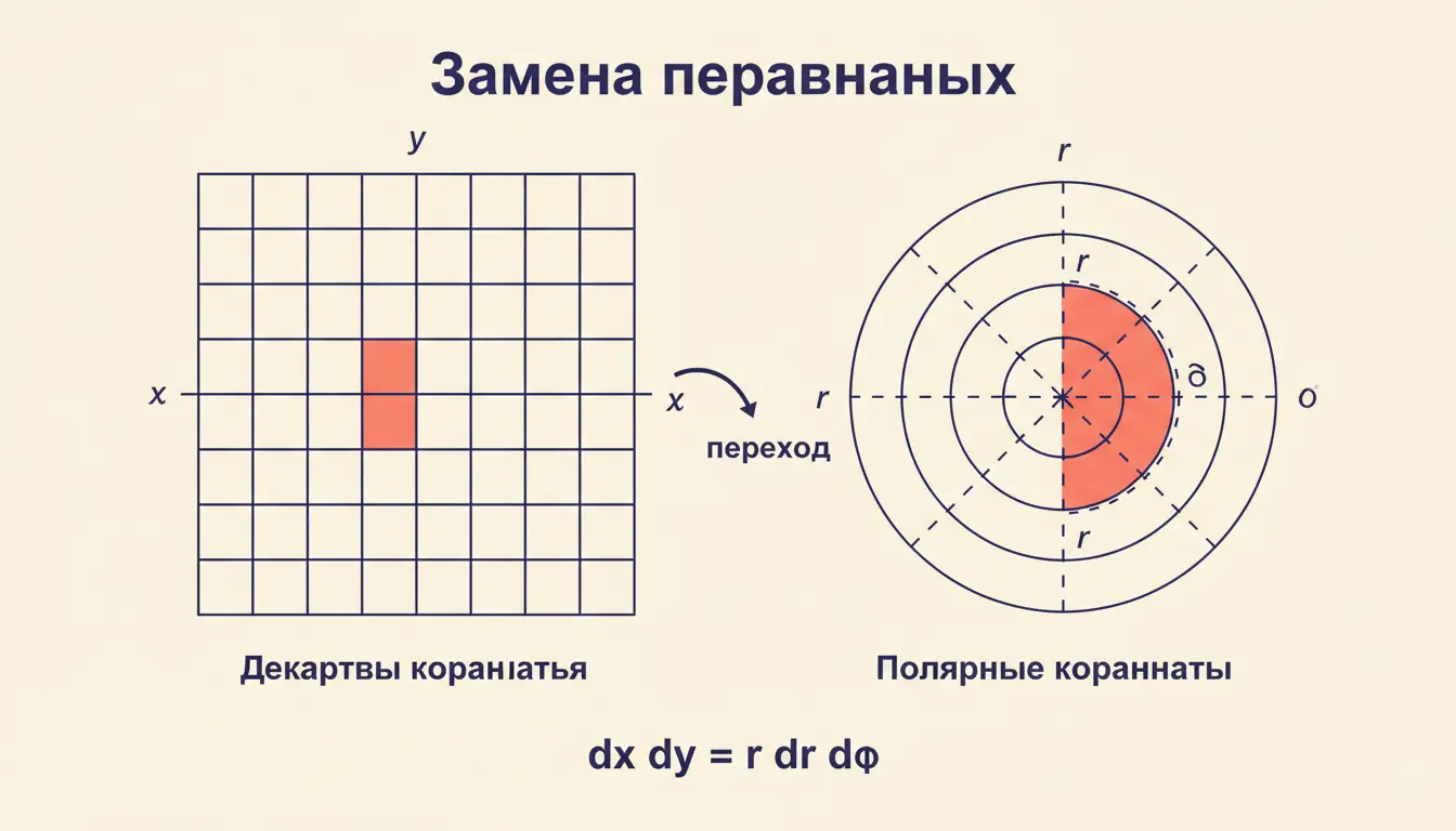 Якобиан полярных координат: откуда берётся r и зачем