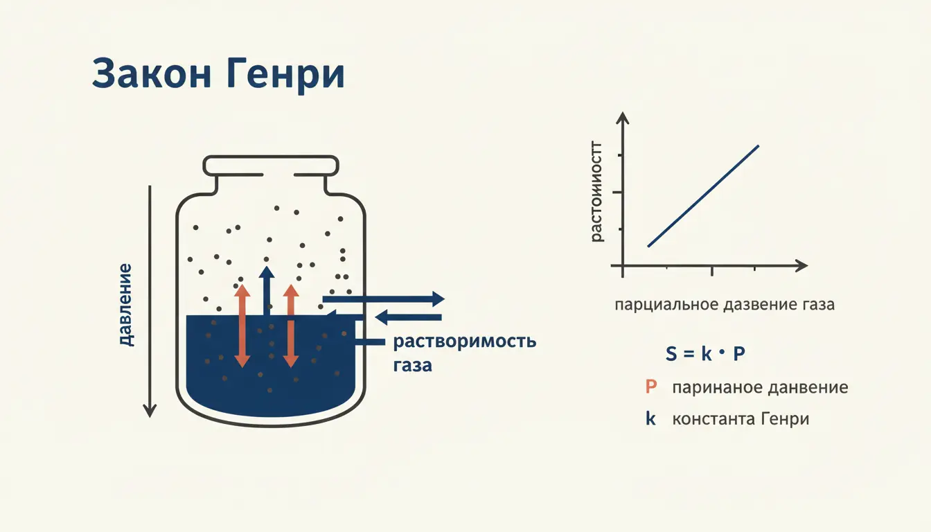 Закон Генри: растворимость газа и константа равновесия