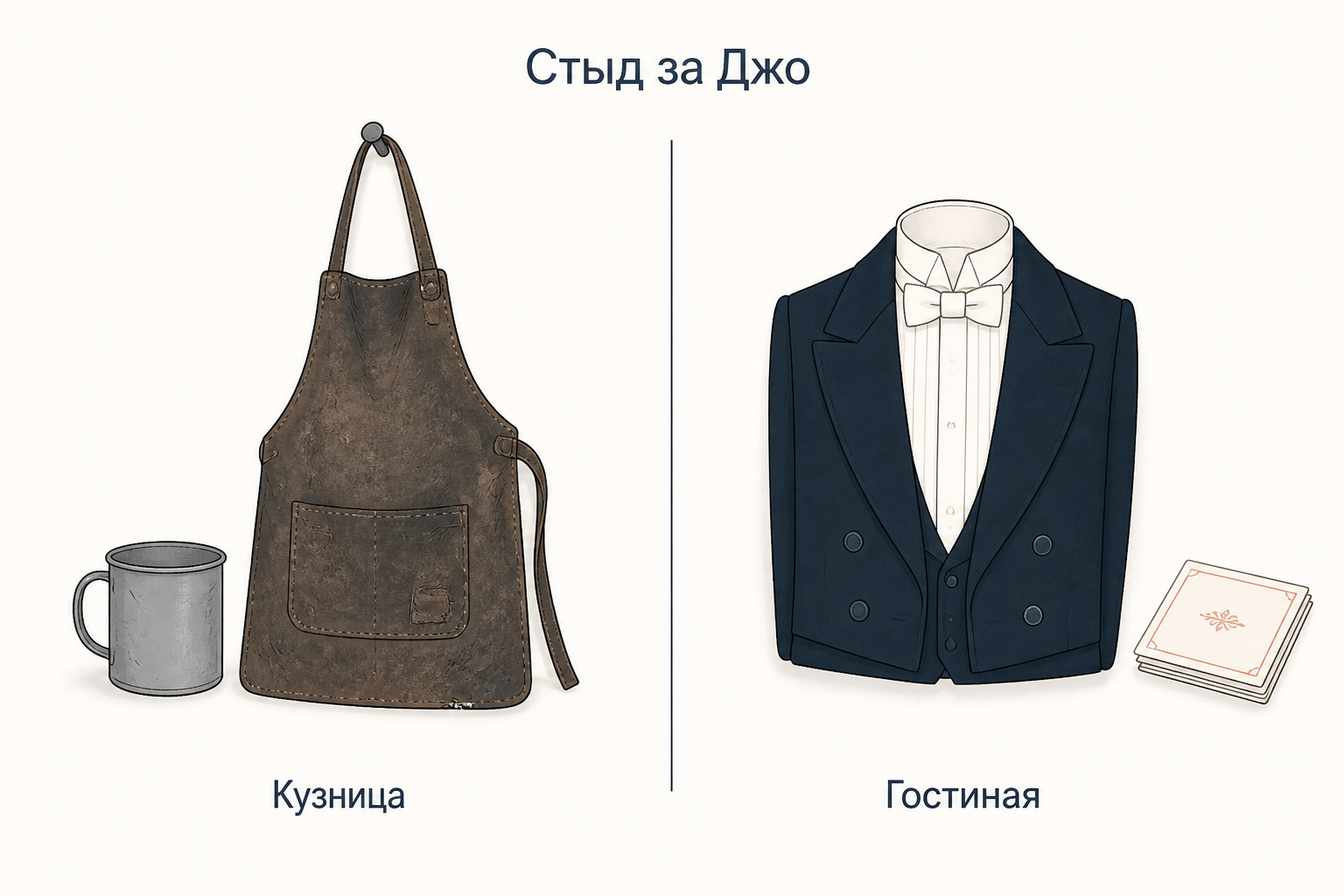 Две среды героя: кузнечный фартук и лондонский фрак