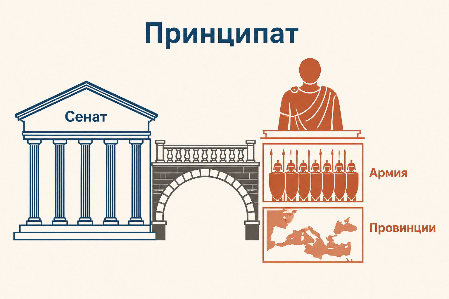 Принципат как соединение республиканских институтов и власти принцепса