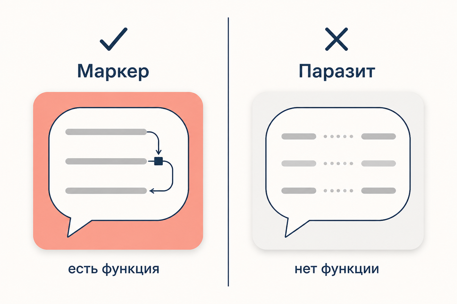 Сопоставление двух колонок: маркер выполняет функцию, слово паразит заполняет паузу