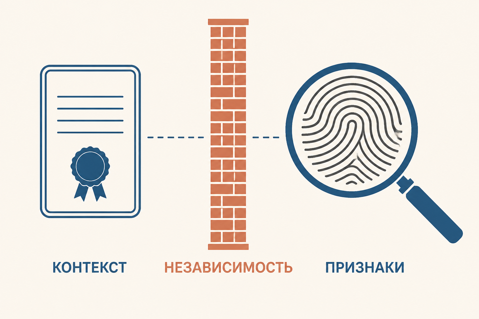 Нерелевантный контекст не должен влиять на анализ признаков