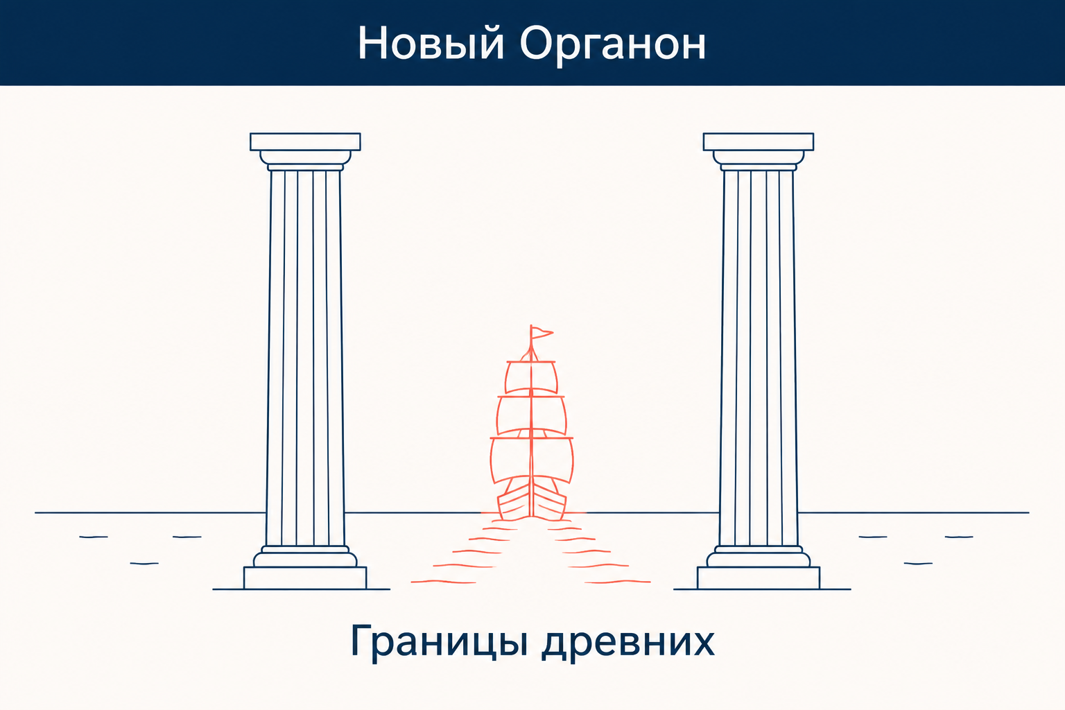 Корабль, проходящий между двумя колоннами, как эмблема выхода за границы древнего знания в «Новом Органоне»