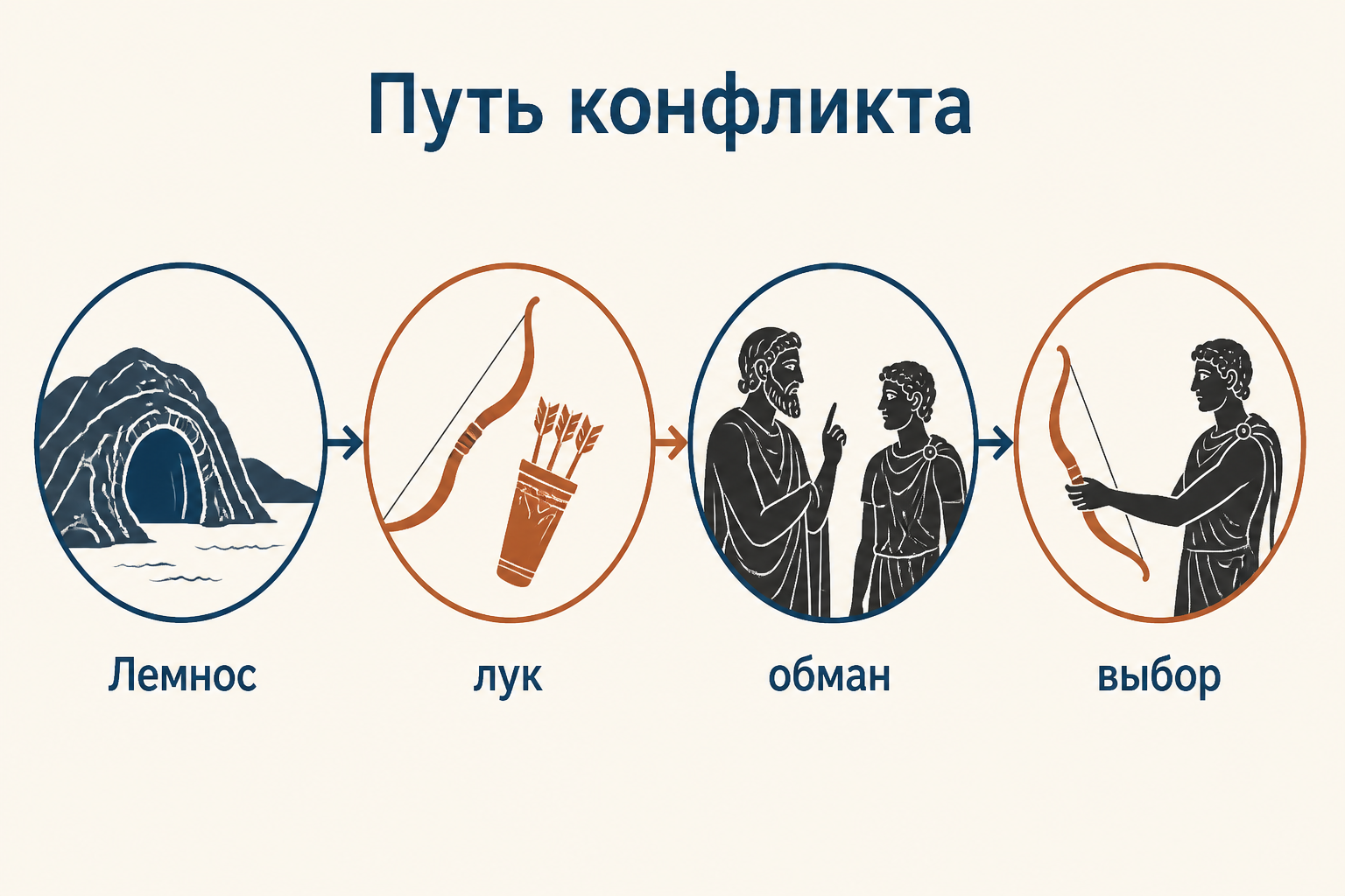 Композиция трагедии «Филоктет»: остров, лук, обман и выбор Неоптолема