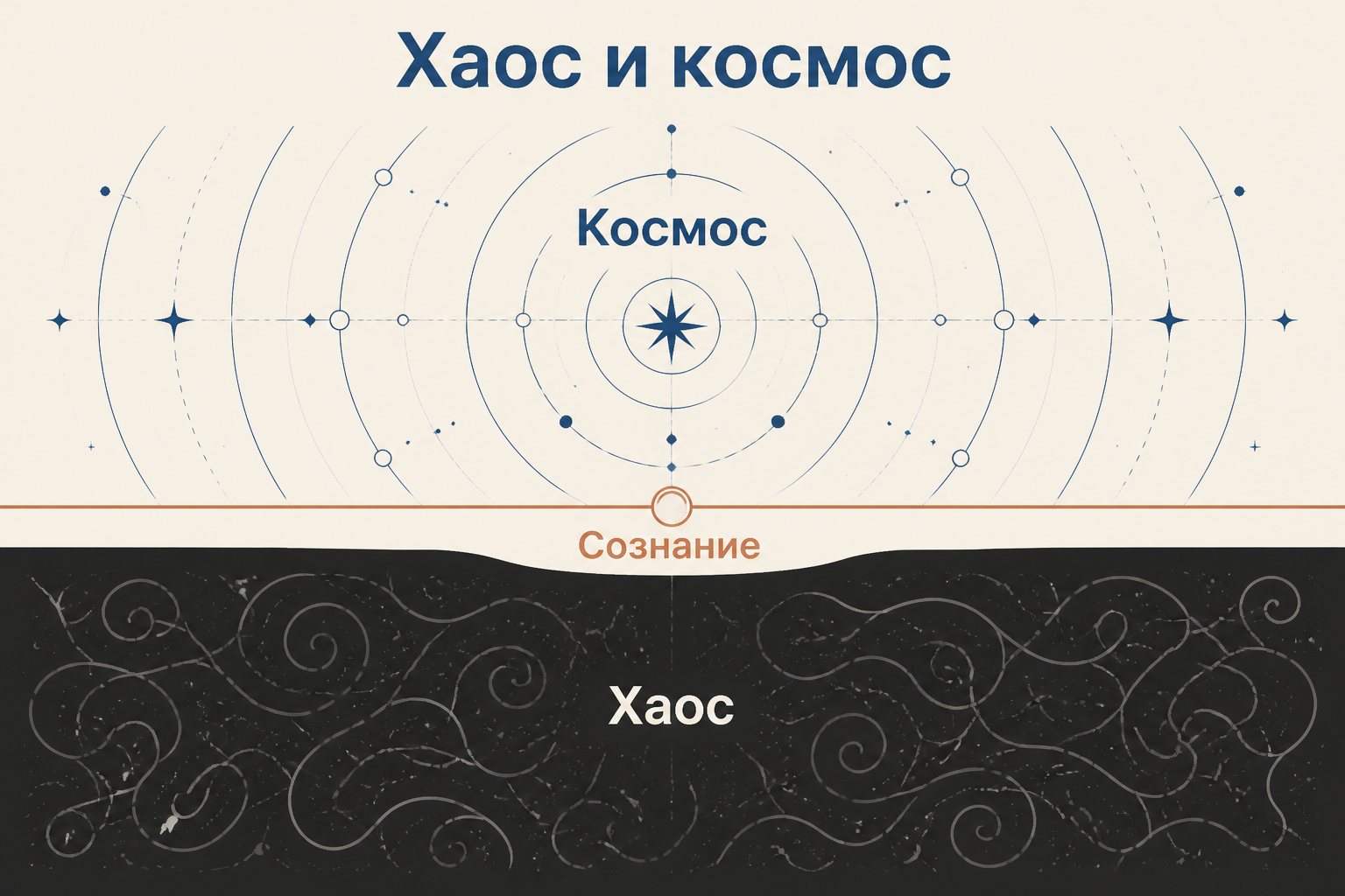 День как покров над бездной: переход от упорядоченного космоса к хаотической глубине