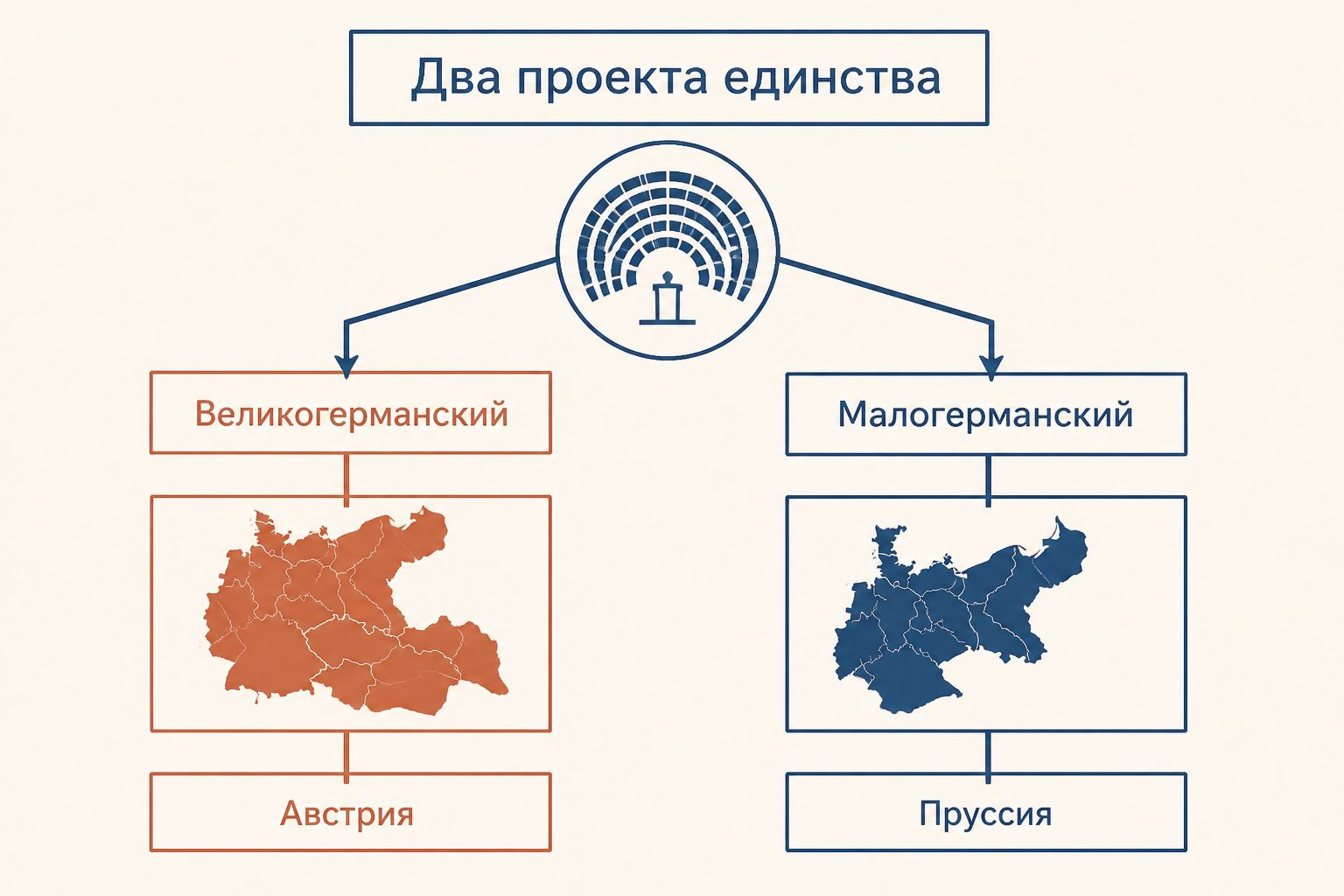 Сравнение великогерманского и малогерманского проектов