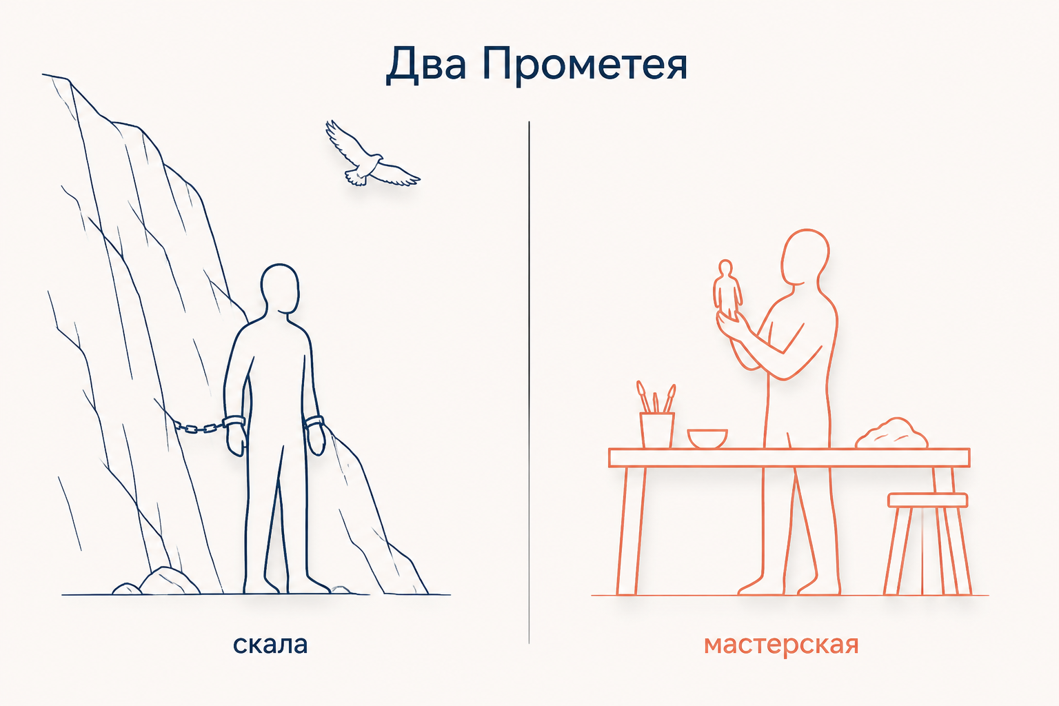 Два Прометея: прикованный титан античной трагедии и титан за работой у Гёте