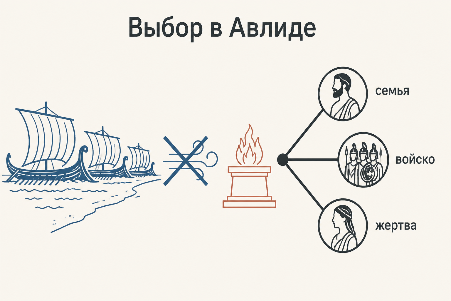 Ахейские корабли в Авлиде и остановивший их безветренный берег