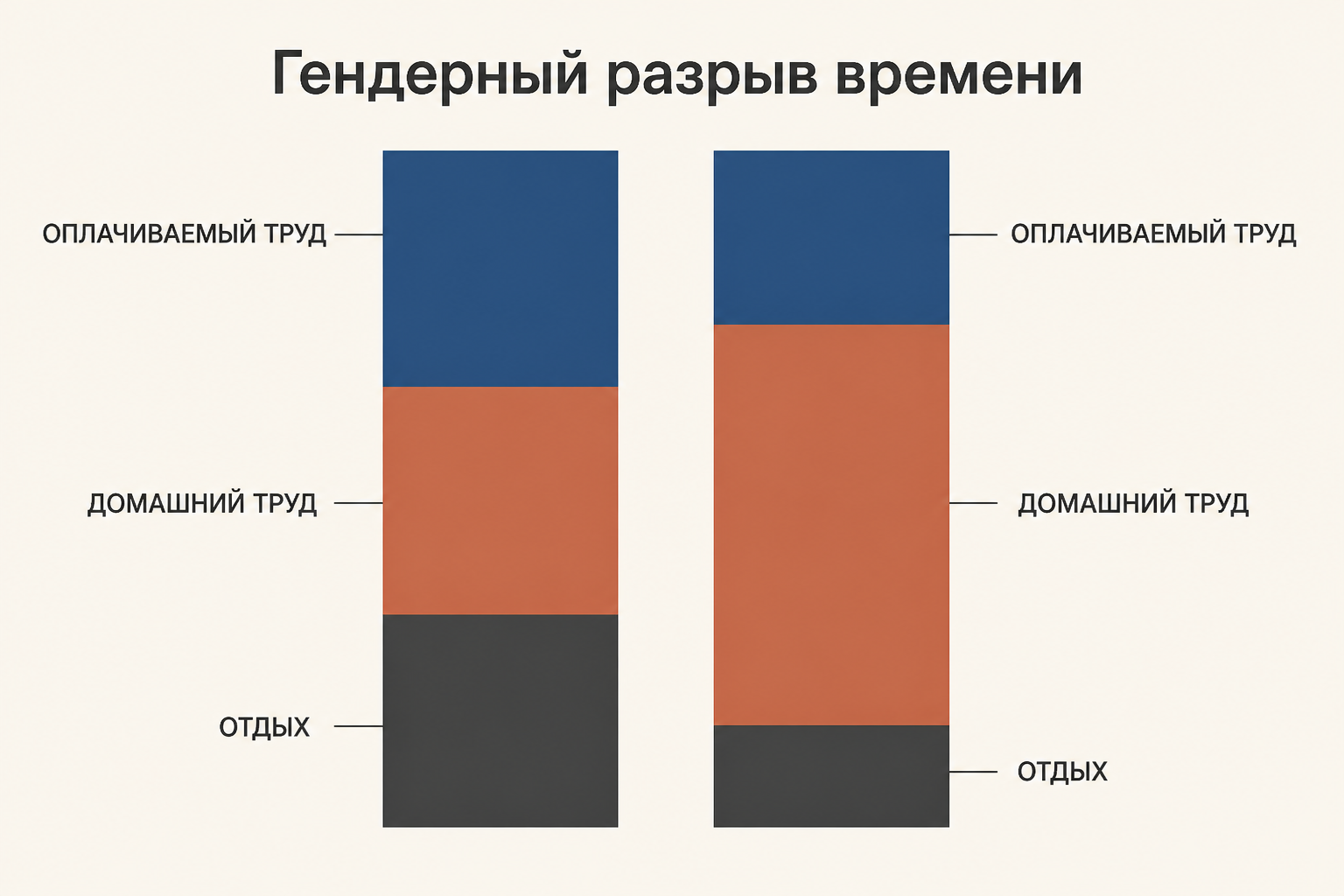 Концептуальное сравнение оплачиваемого и домашнего труда в бюджете времени