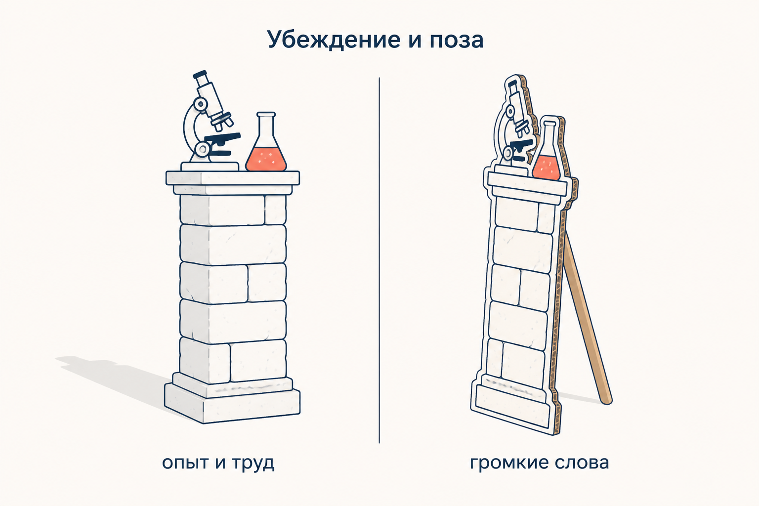 Убеждение и поза: за словами Базарова стоит труд, за теми же словами подражателей не стоит ничего