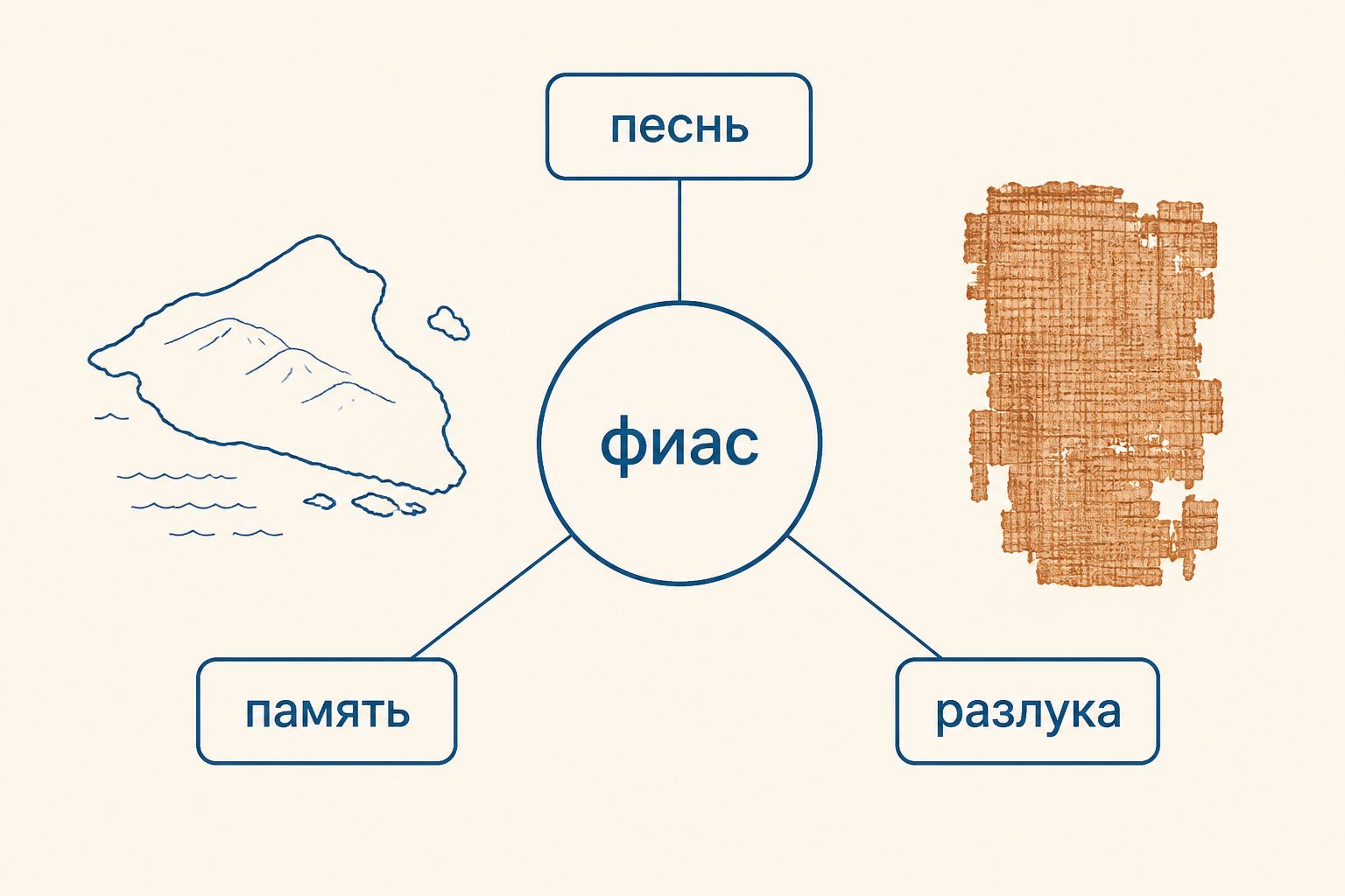 Схема поэтического мира Сапфо: фиас, песнь, память и разлука