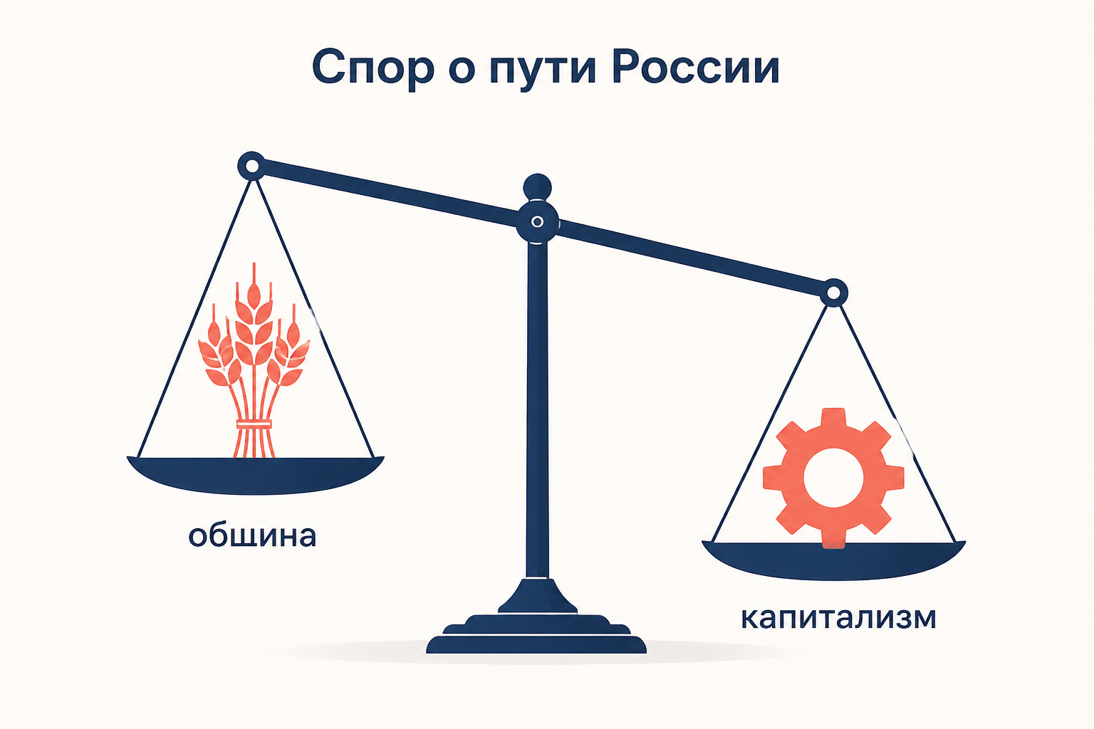 Спор о пути России: крестьянская община против фабричного капитализма на чашах весов