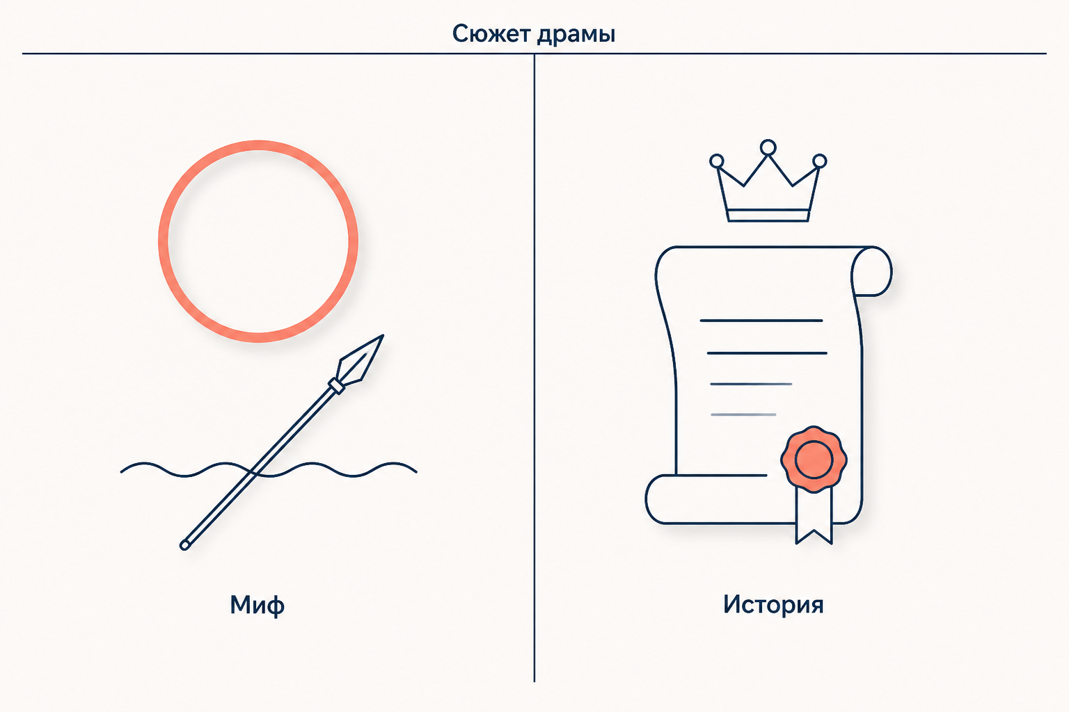 Два источника сюжета: мифологические символы кольца и копья против исторического свитка с печатью