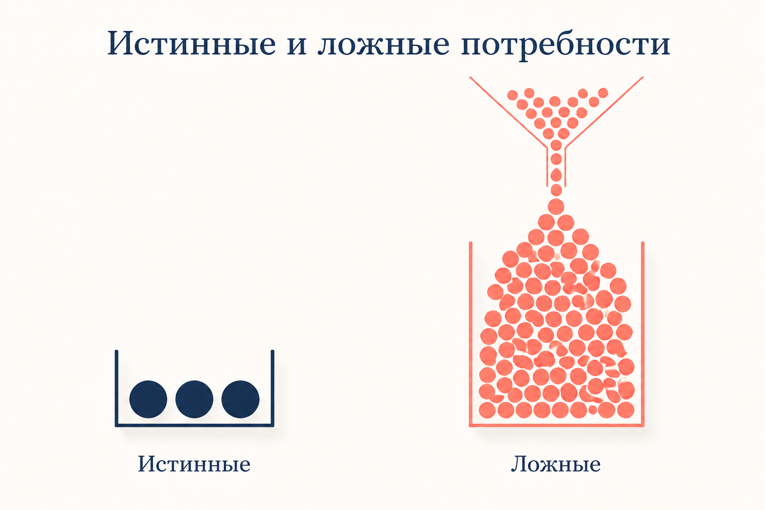 Различение истинных витальных потребностей и навязанных ложных потребностей