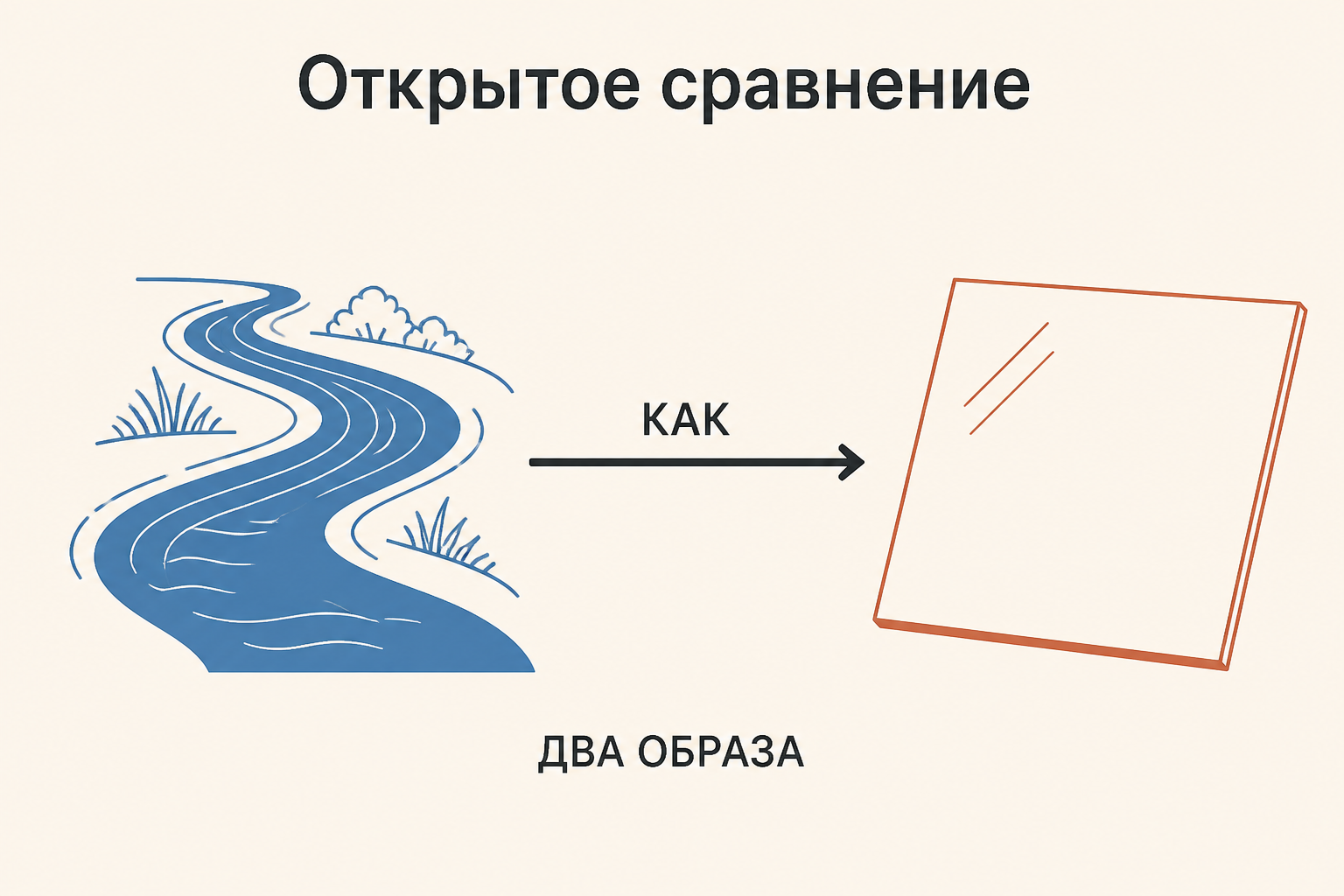 Открытое сравнение: предмет и образ соединены показателем «как»