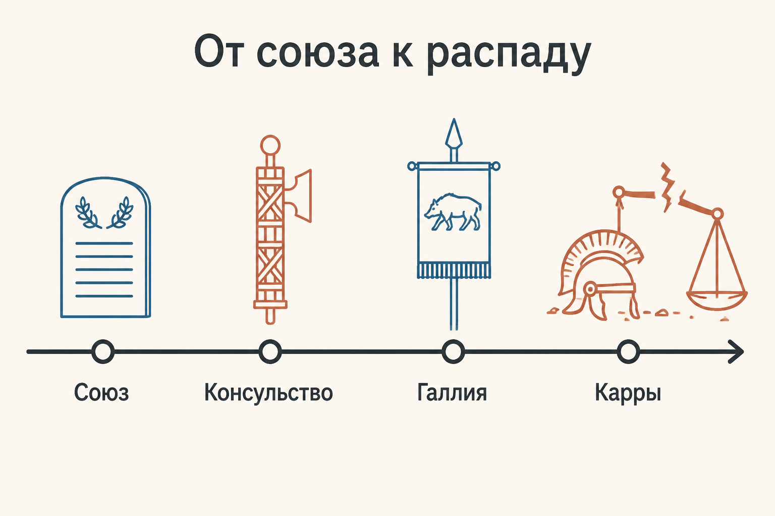 Схема обновления соглашения в Лукке между Цезарем, Помпеем и Крассом