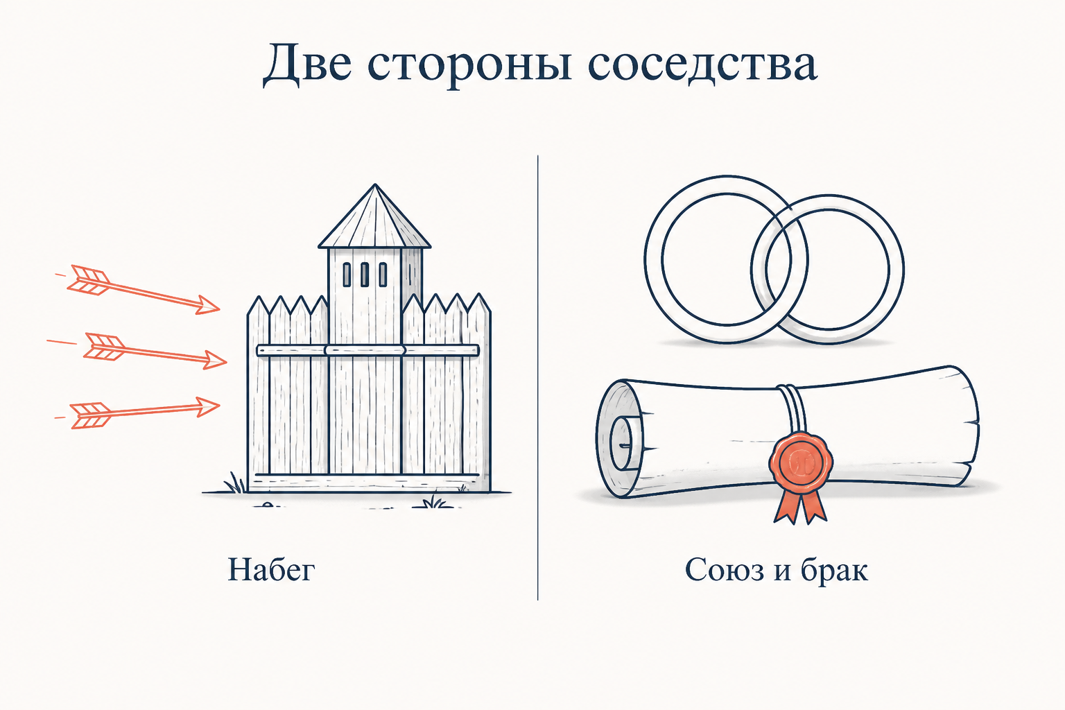 Образ двух сторон соседства Руси и степи: набег и союз через династический брак