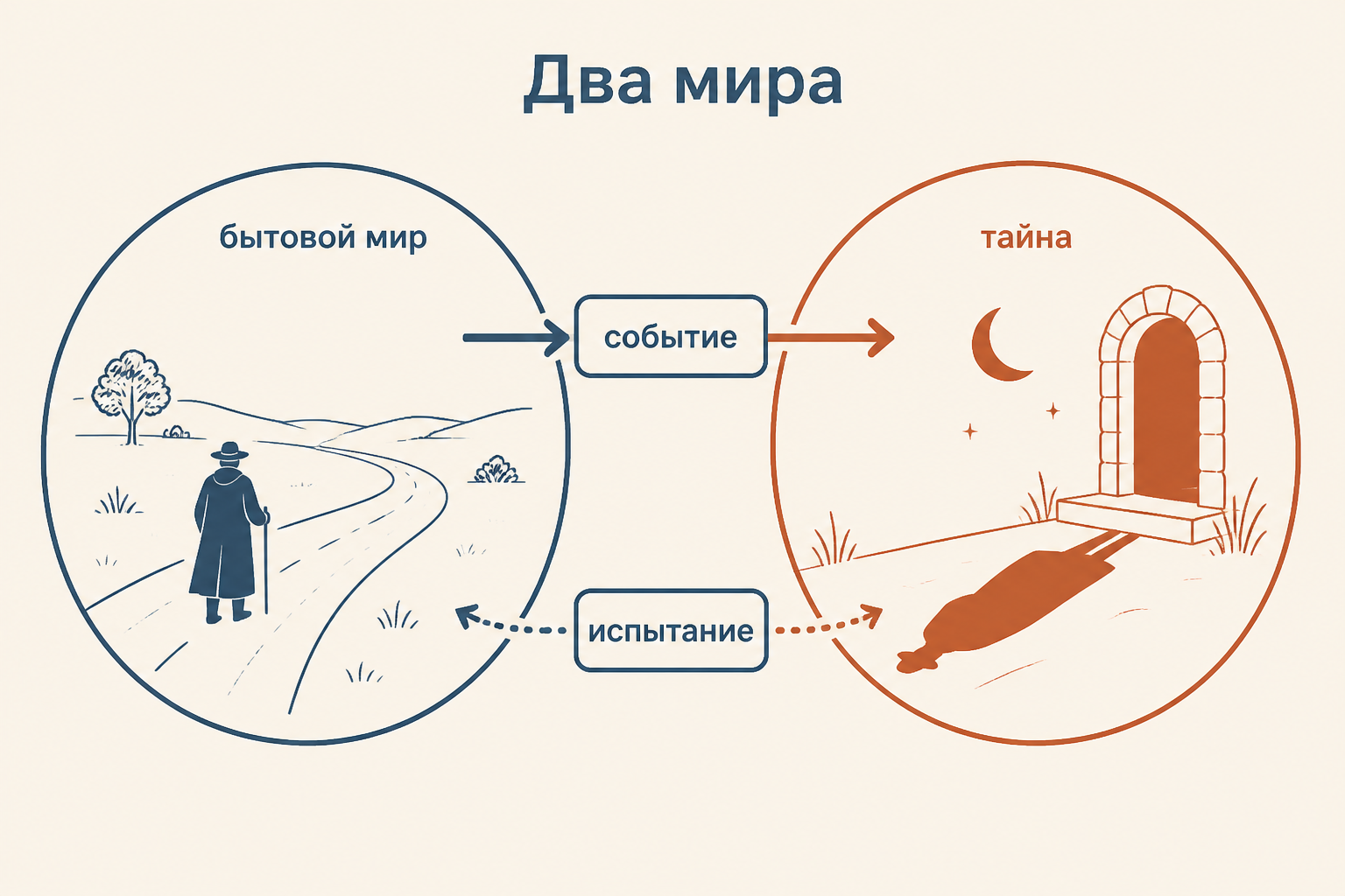 Два уровня балладного мира: бытовая дорога переходит в пространство тайны и испытания