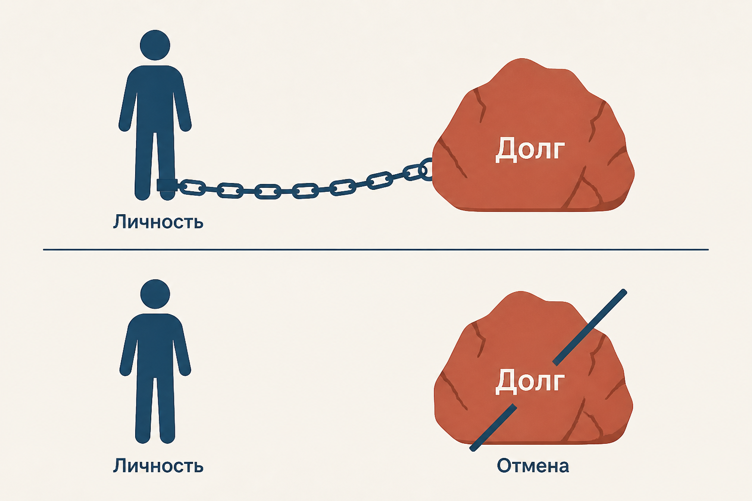 Сисахфия отменяет долговую зависимость личности