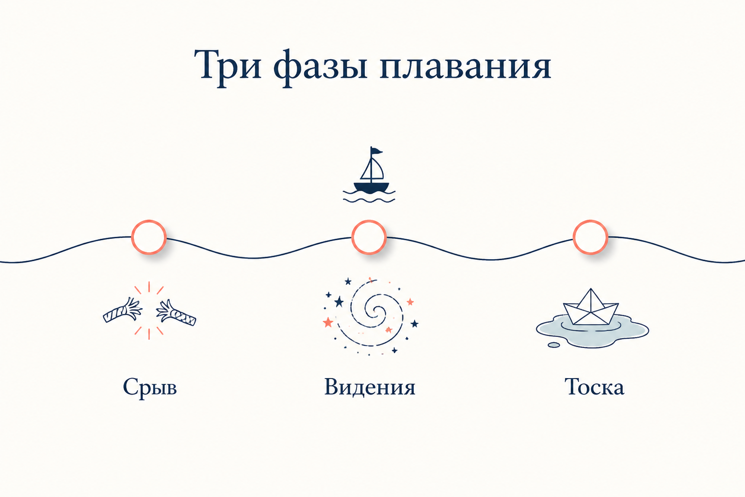 Три фазы плавания: срыв, поток видений и финальная тоска