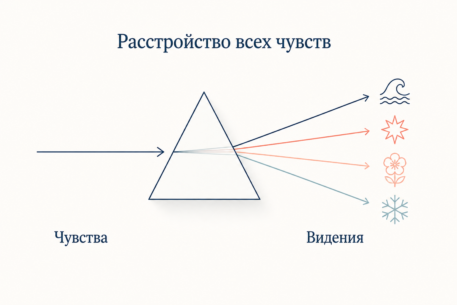 Расстройство всех чувств: обычное восприятие на входе, поток видений на выходе