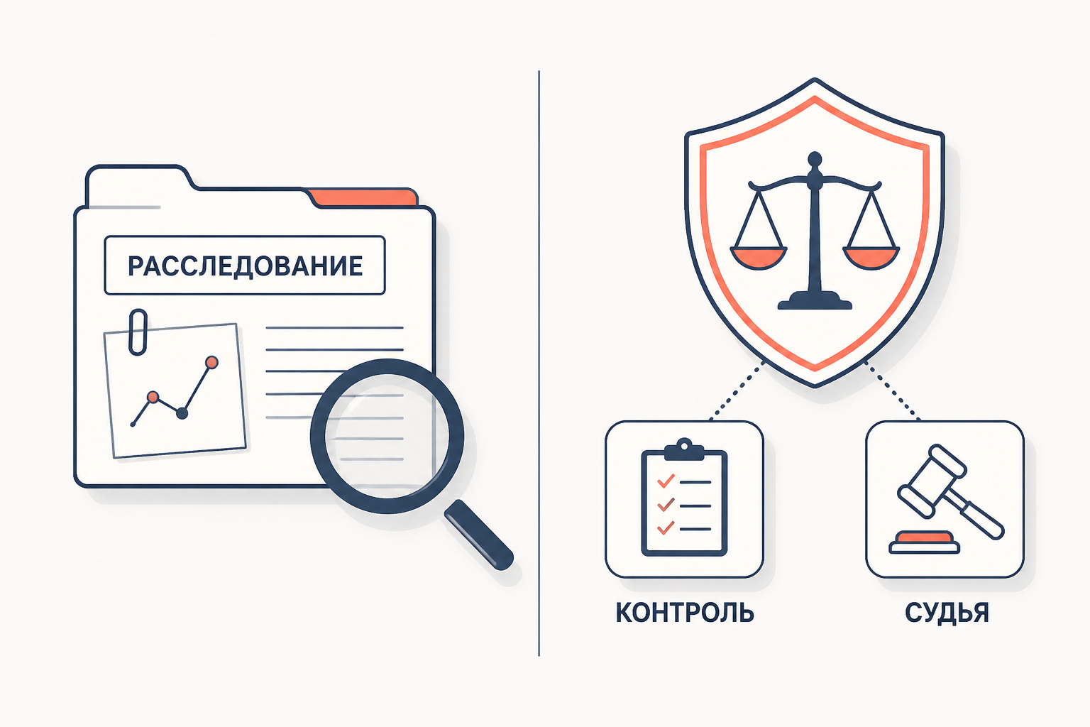 Схема двух ролей: расследование и независимый судебный контроль