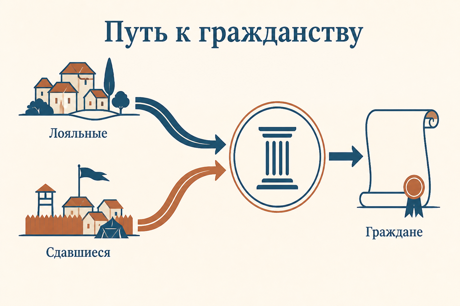 Схема итогов войны: от Корфиния и восстания к законам Юлия и Плавтия-Папирия и римскому гражданству