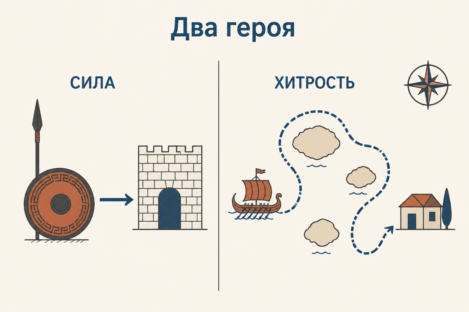 Два центра гомеровского эпоса: военный щит Ахилла и путь Одиссея к дому