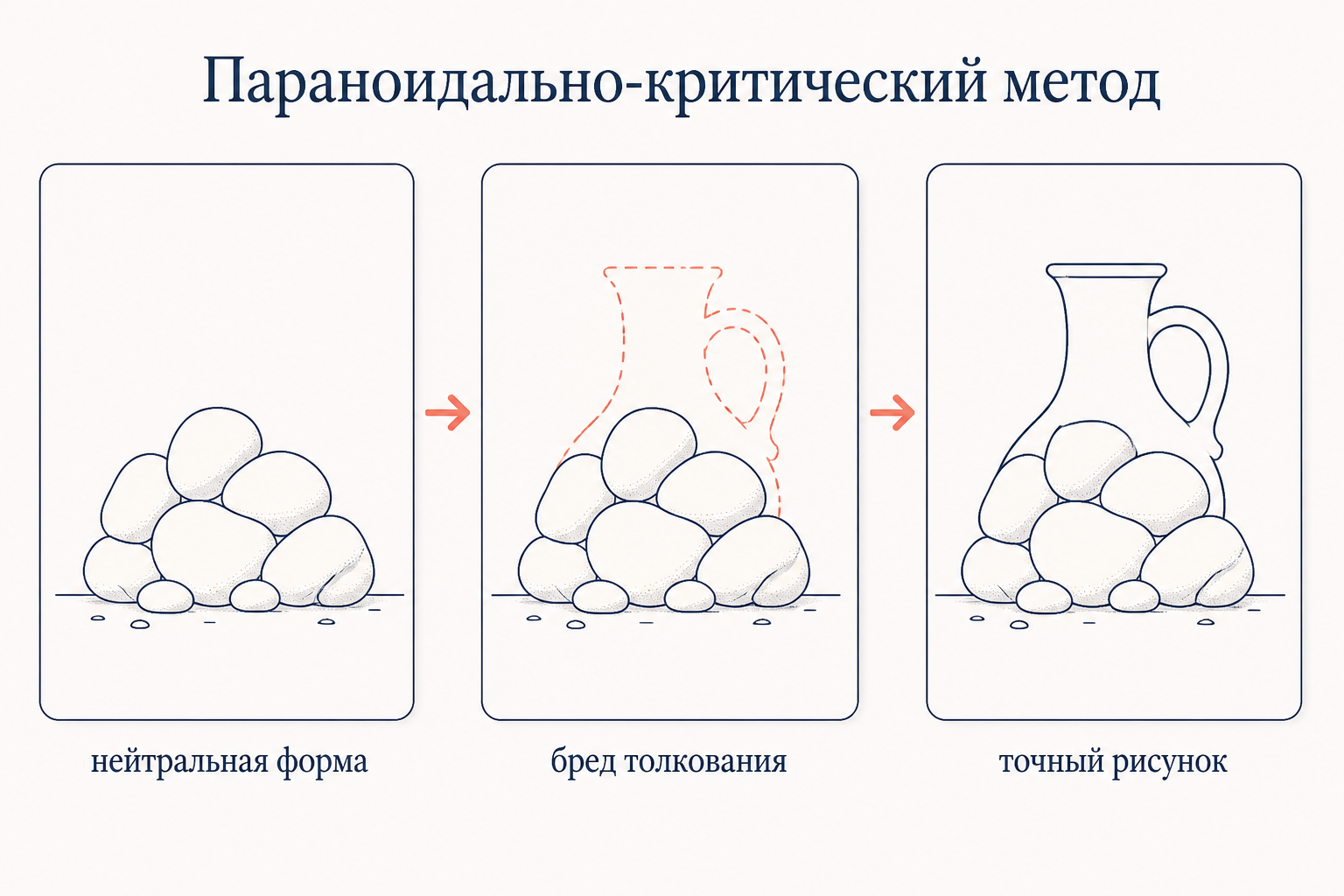 Схема параноидально критического метода: одна форма читается сразу как два разных образа