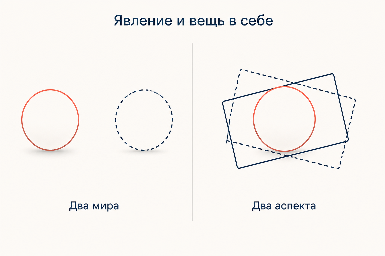 Два истолкования учения: два мира как два ряда предметов и два аспекта как два способа рассмотрения одного предмета