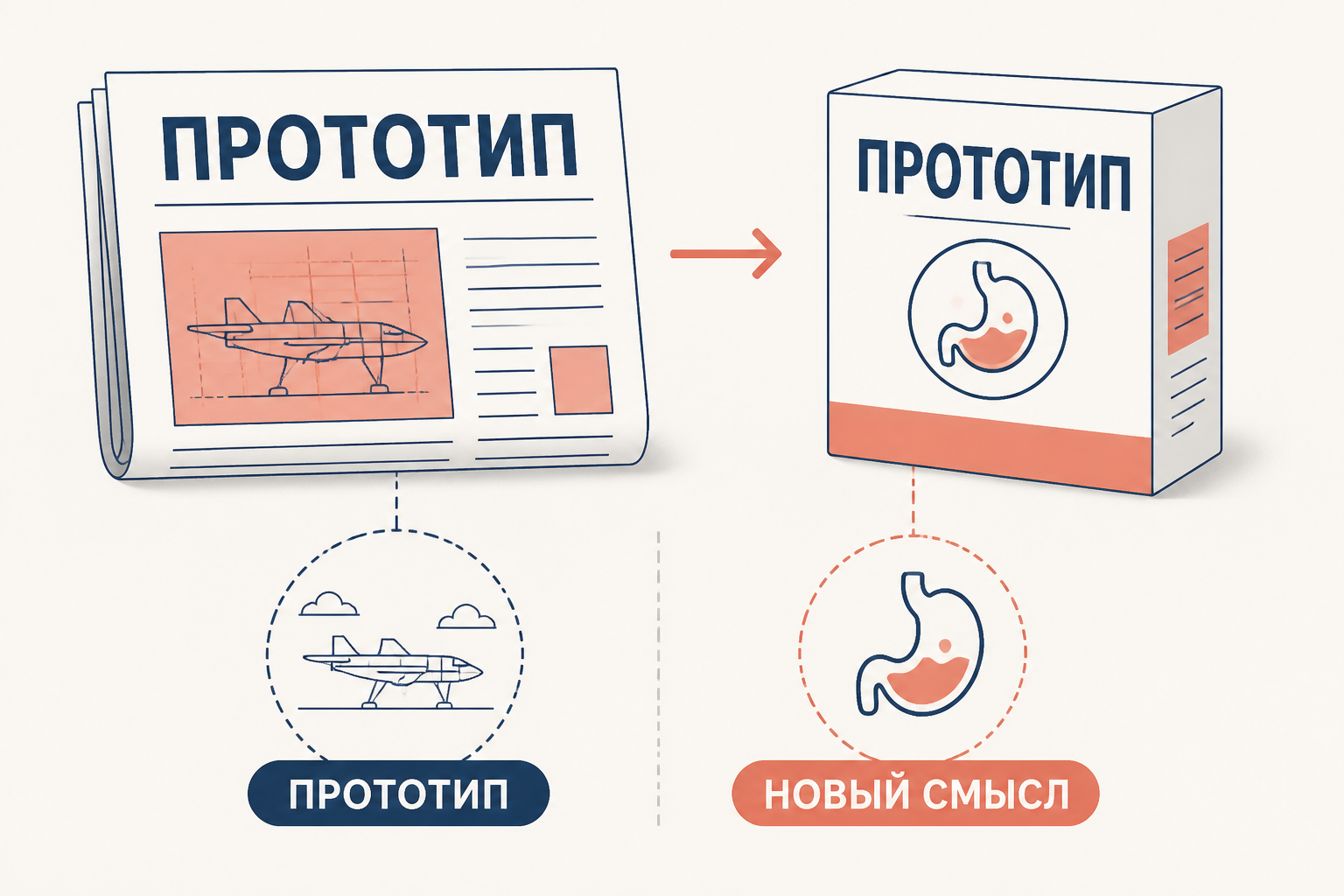 Прототип и новый смысл в газетном заголовке и рекламе