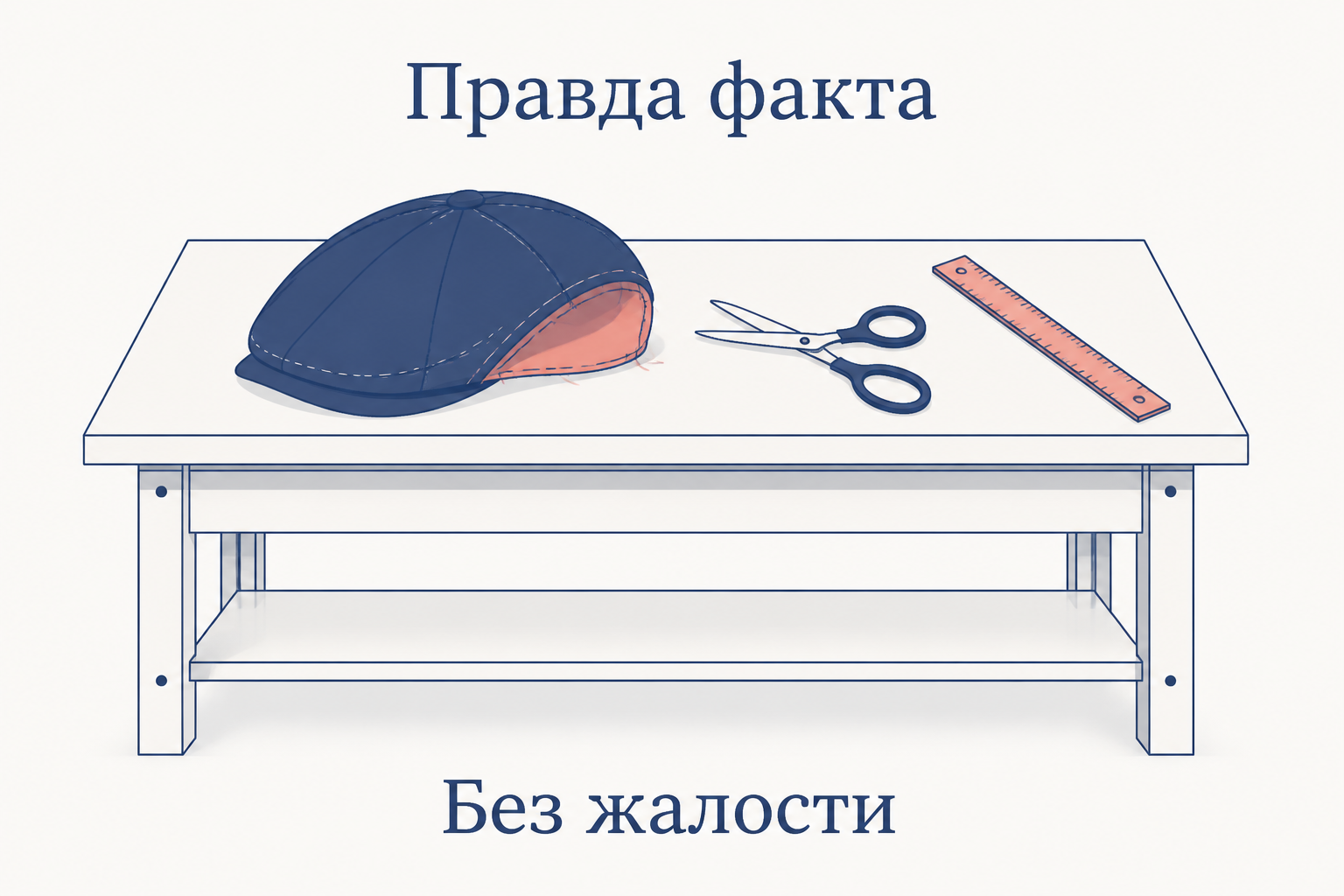 Верстак картузника с ножницами и меркой как образ правды факта у Бубнова