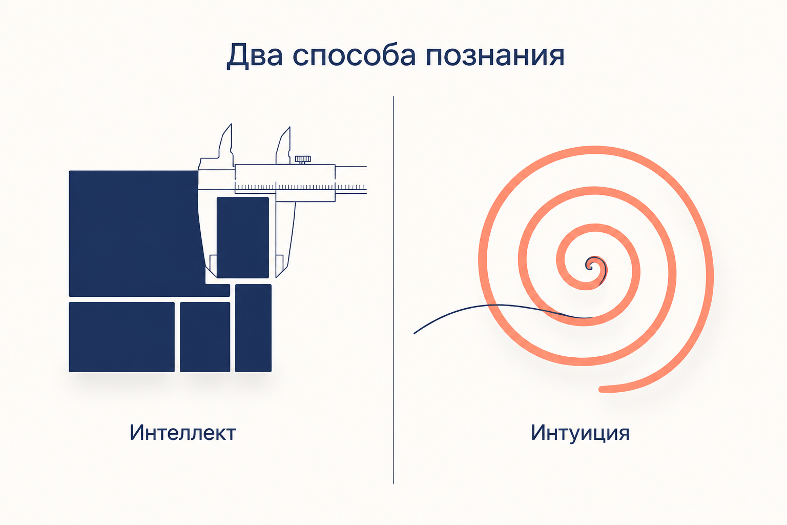 Два способа познания: интеллект измеряет предмет снаружи, интуиция входит внутрь длительности