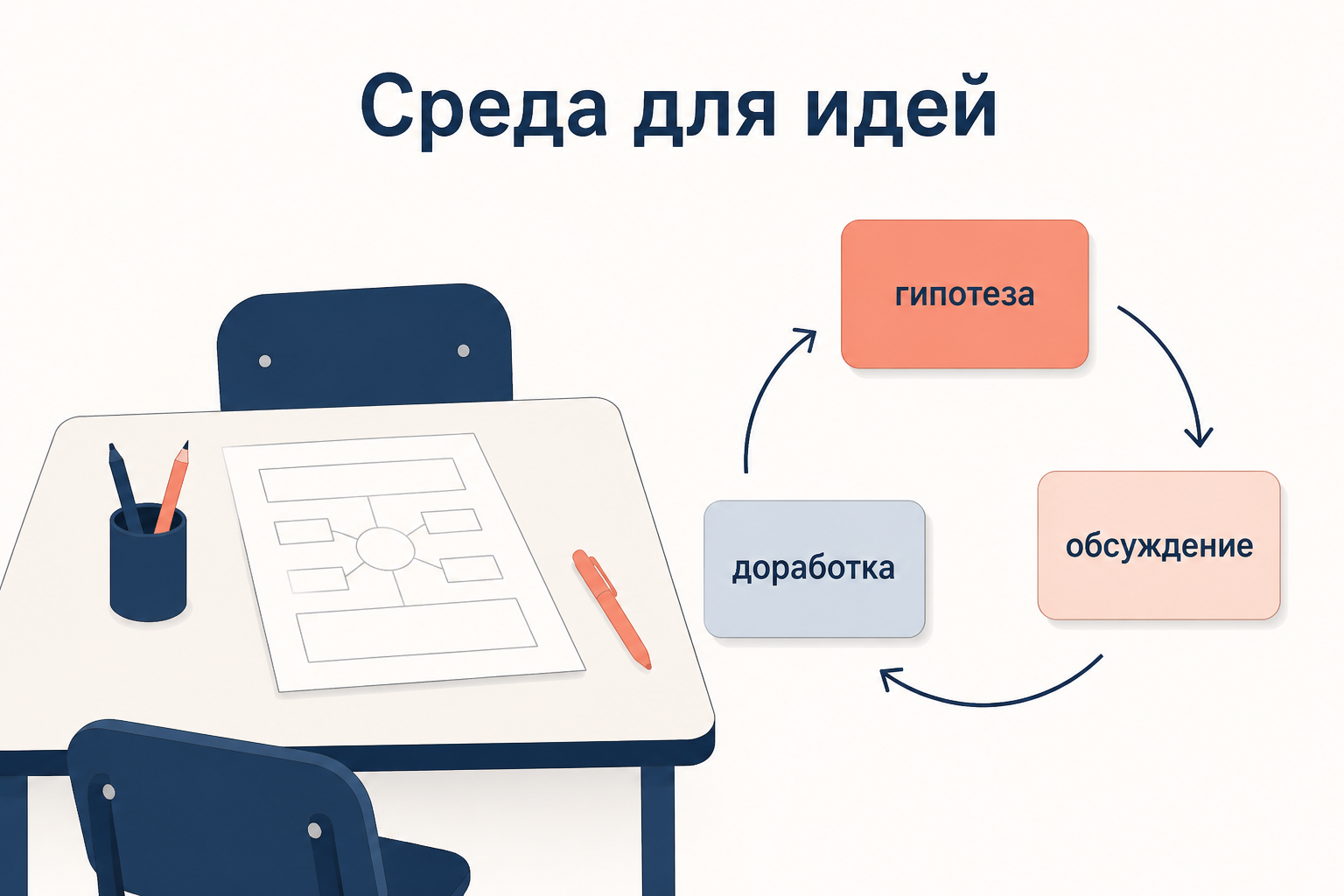 Цикл безопасной учебной среды: гипотеза, обсуждение и доработка возвращаются к новой версии идеи