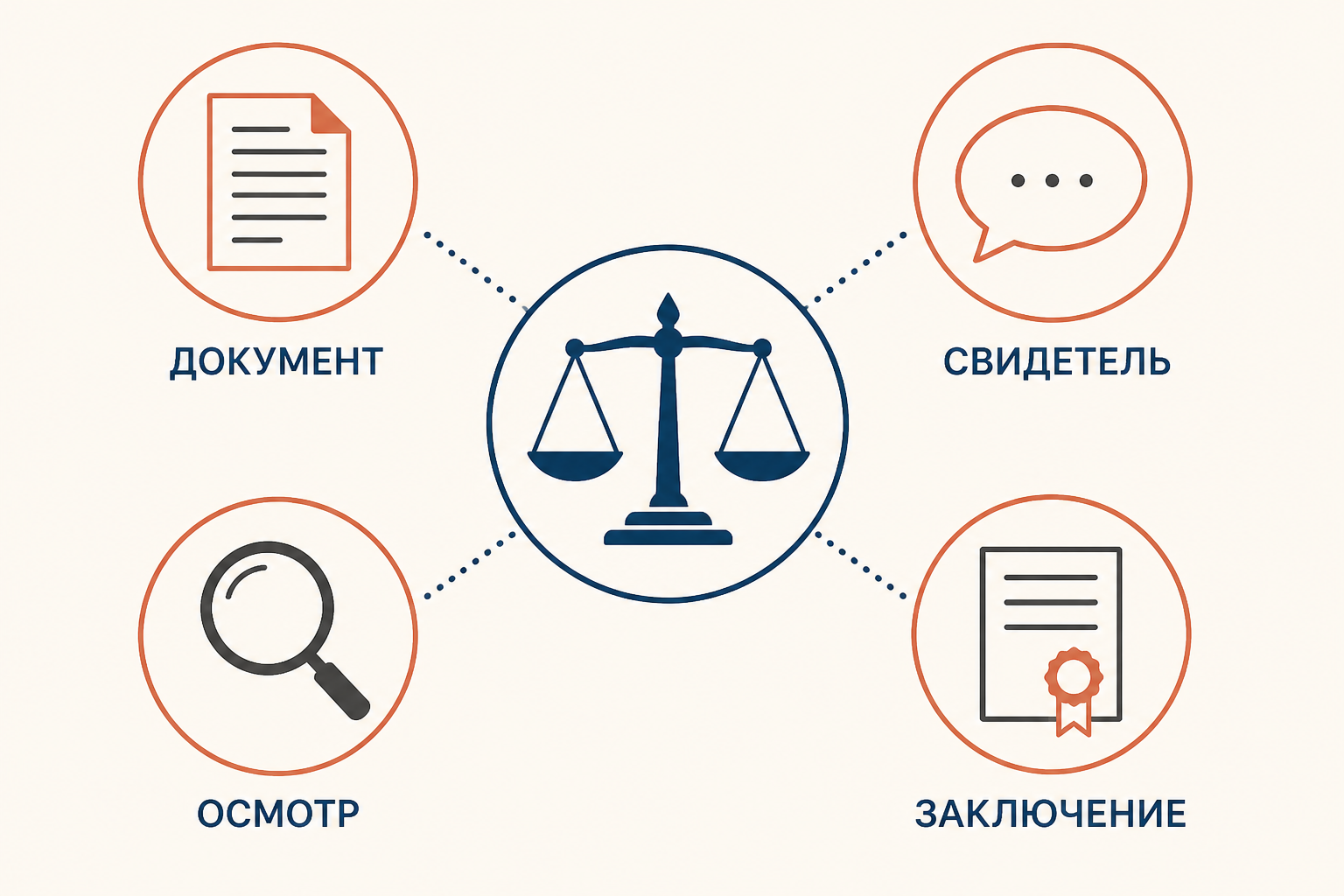 Доказательства в гражданском процессе: документ, свидетель, осмотр и заключение сведущего лица